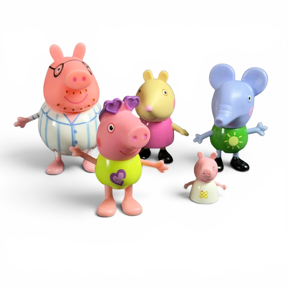 Peppa Pig Figure Lot‎ Daddy Pig Rebecca Rabbit Gerald Elephant Jazwares Hasbro